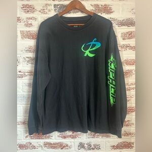 Rip A Lip Long Sleeve Shirt Fish Wear Outdoors Preshrunk Cotton Black Sz XL